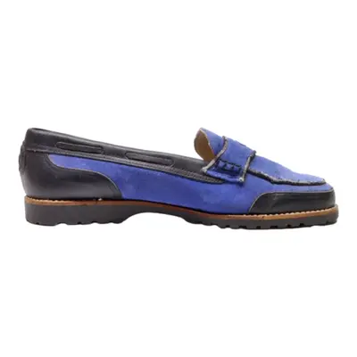 MICHEL JORDI Loafer Shoes Blue Leather Womens UK 6