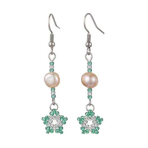 Natural Pearl Dangle Earrings