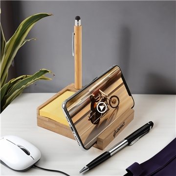 75 Customized Bamboo Desk Organizer with Phone Holder - Eco ...