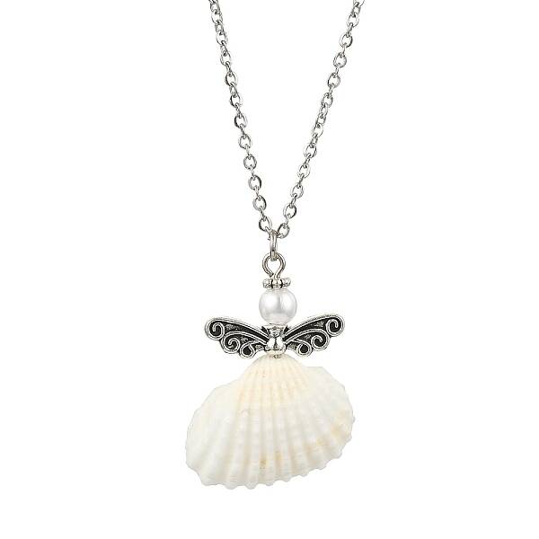 Natural Shell Fairy Pendant Necklace
