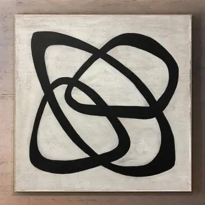 Large Abstract Painting On Canvas Black And White Wall Painting Modern Figures Canvas Wall Art | ENCIRCLE