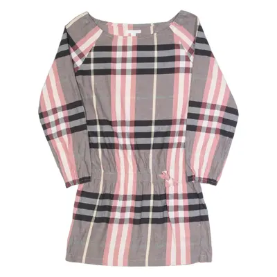 BURBERRY Girls Day Dress Grey Check Long Sleeve Knee Length 14Y