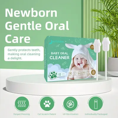 42 count Baby Oral Cleaner Tongue Cleaner Gauze, Baby Toothbrush Disposable Oral Cleaner, Toddler Care Delight, Baby Oral Cl...