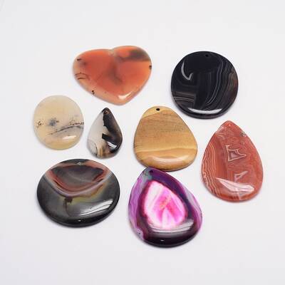 Mixed Shape Natural Gemstone Pendants