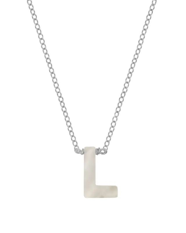 Dawn Initial Necklace | Metal Color: Silver | Style: L