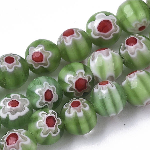 Handmade Millefiori Lampwork Beads Strands