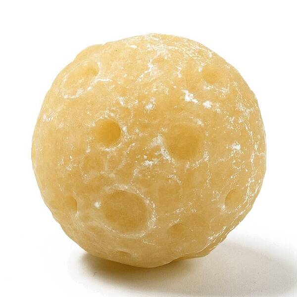 Natural Topaz Jade Carved Gemstone Celestial Full Moon Gemstone Sphere Specimen