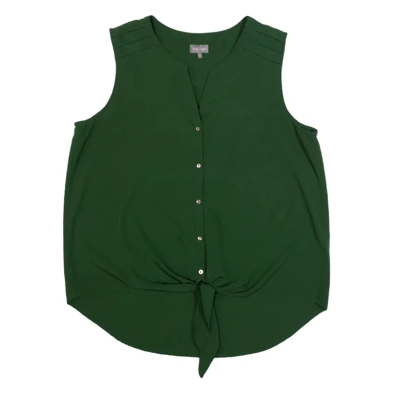 PHASE EIGHT Womens Shirt Vest Green V-Neck Sleeveless UK 16