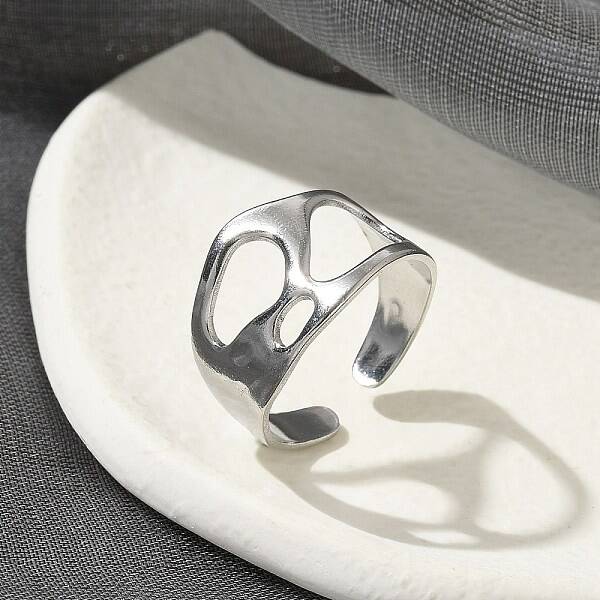 304 Stainless Steel Open Cuff Rings for Unisex