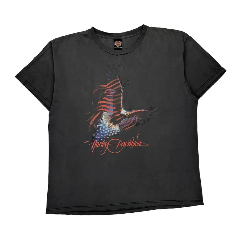 Tigard Oregon Harley Davidson Graphic T-Shirt - 2XL Black Cotton