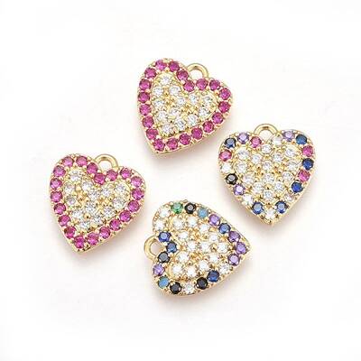 Brass Micro Pave Cubic Zirconia Pendants
