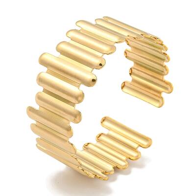 Ion Plating(IP) Exaggerated 304 Stainless Steel Cuff Bangles for Women