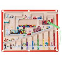 Colorful Discs and Number Maze Toy, 1 Set Wooden Sorting and Counting Board Toy, Preschool Learning Activities Educational To...