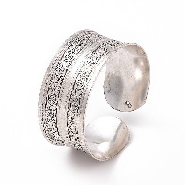 Bohemia Tibetan Style Alloy Thick Open Cuff Bangle for Women