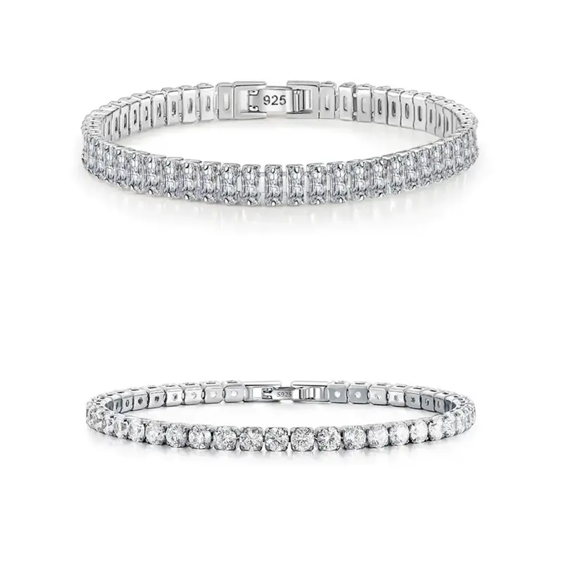 AELNEN 925 Sterling Silver Women's Elegant Tennis Bracelet - Stylish Design for Everyday Wear