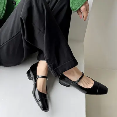 CHIKO Eve Square Toe Block Heels Mary Jane Shoes