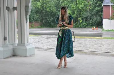 Angel Sleeve Caftan - Upcycled | Size: O/S | Color: Earth Tones