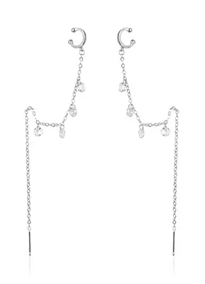 Agato Long earrings with zirconia AGT-E024VW-EC