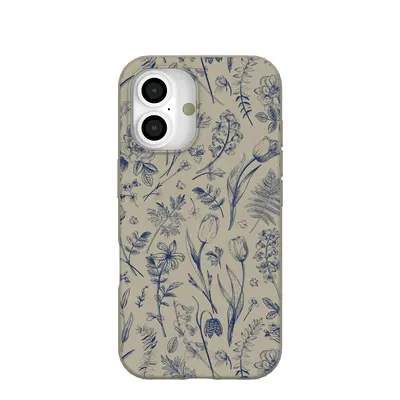 London Fog Indigo Bouquet iPhone 16 Case