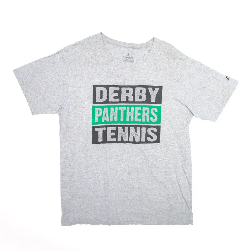 ADIDAS Derby Panthers Tennis Grey USA Short Sleeve T-Shirt Mens L