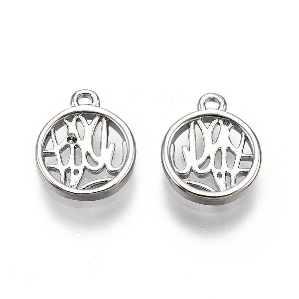 Flat Round Brass Pendant Rhinestone Settings