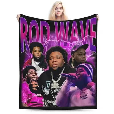 Rod Wave Blanket, Rod Wave Merch Warm Throw Blanket for Bed Sofa Couch Car,Rod Wave Poster Collage