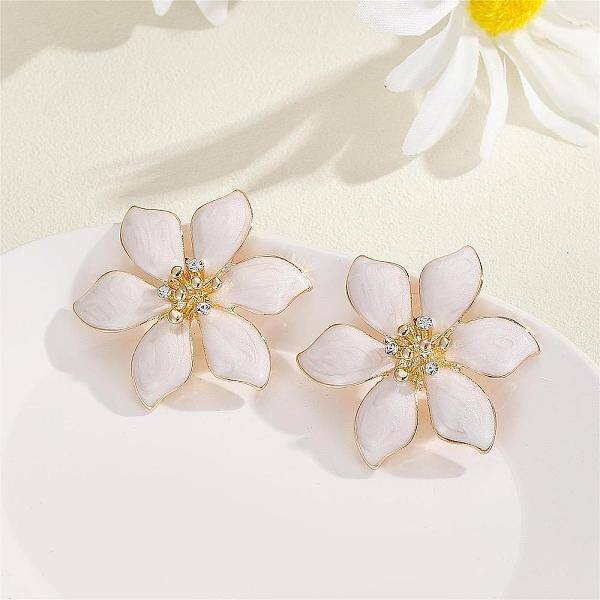 Alloy Rhinestone Stud Earrings