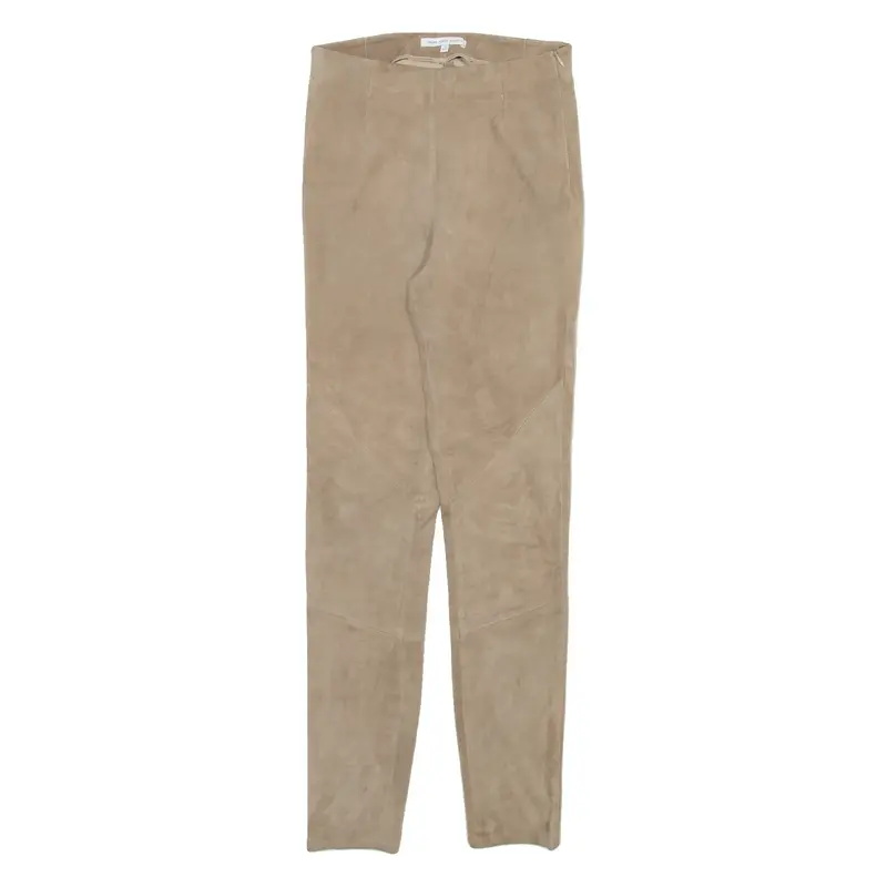 YOUNG POETS SOCIETY Womens Leather Trousers Beige Slim Skinny W24 L28
