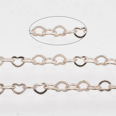 3.28 Feet Soldered Brass Heart Chains