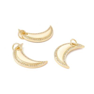 Brass Micro Pave Clear Cubic Zirconia Pendants