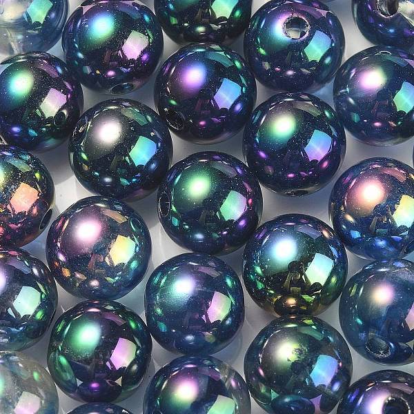 UV Plating Rainbow Iridescent Acrylic Beads