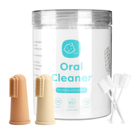 Baby Toothbrush Finger Toothbrush Oral Cleaner Kit with 5PCS Baby Tongue Cleaner Toddler Silicone Baby Tooth Brush 0-6 Months...