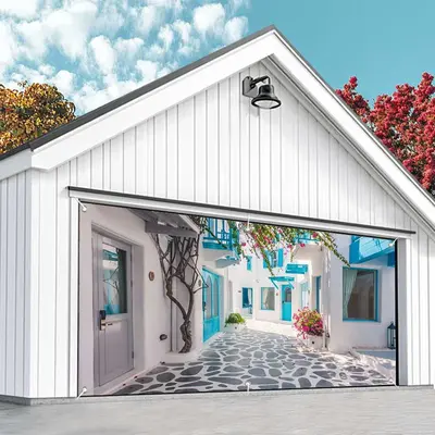 Aperturee Summer Sunshine Leisure Town Garage Door Banner