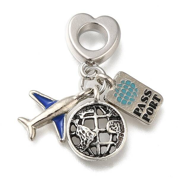 Rack Plating Alloy Enamel European Dangle Charms