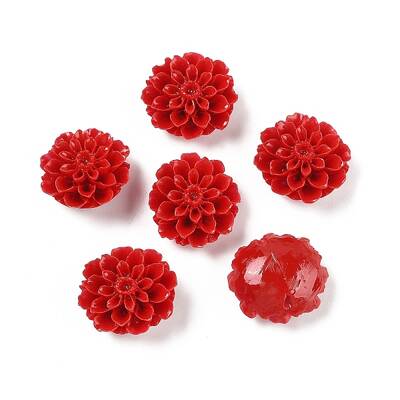 Synthetic Coral 3D Flower Rose Beads