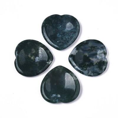Natural Moss Agate Thumb Worry Stone