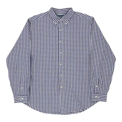 Classic Fit Ralph Lauren Checked Shirt - XL Blue Cotton