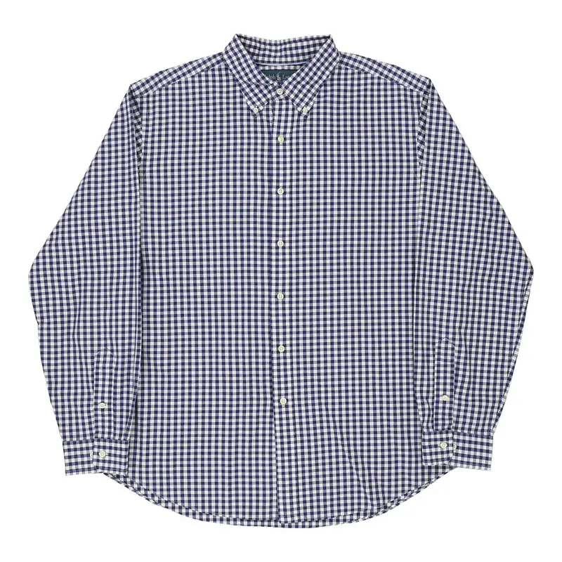 Classic Fit Ralph Lauren Checked Shirt - XL Blue Cotton