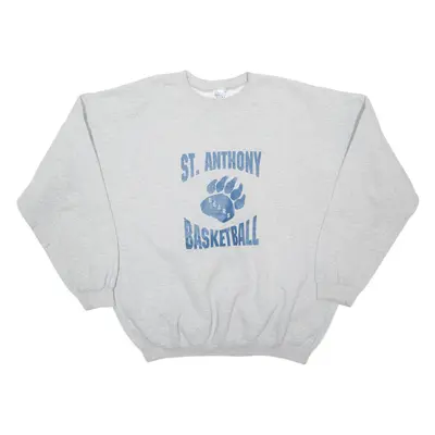 GILDAN St. Anthony Basketball Mens Sweatshirt Grey USA XL