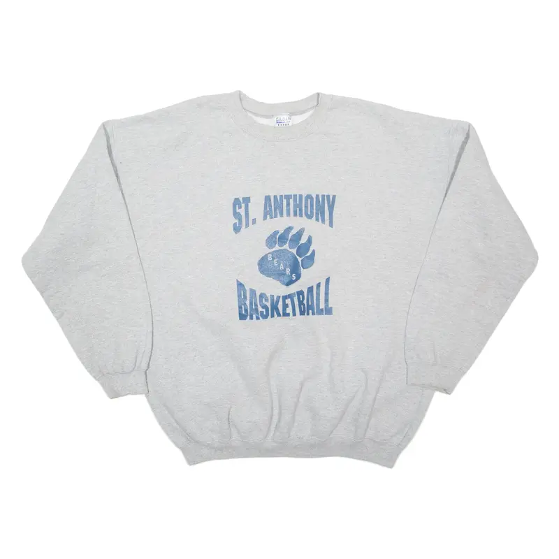 GILDAN St. Anthony Basketball Mens Sweatshirt Grey USA XL
