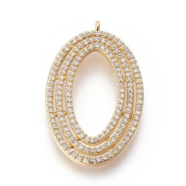 Brass Micro Pave Cubic Zirconia Pendants