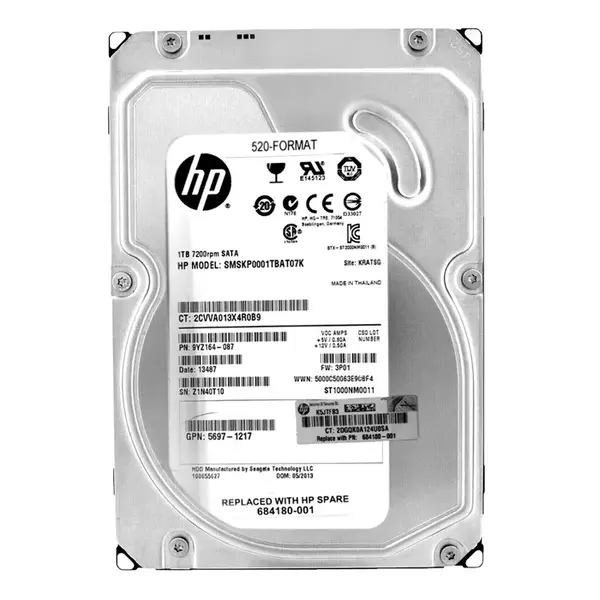 684180-001 HP 1TB 3Gb/s SATA 7200 3.5-inch 32MB Hard Drive
