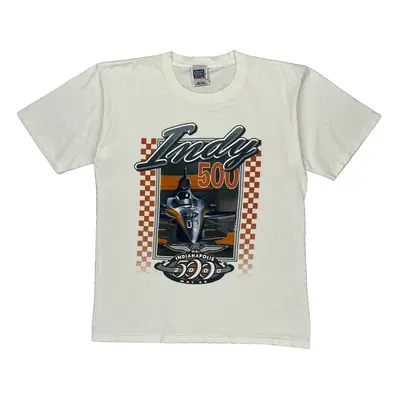 Indy 500 Sport Attack Nascar T-Shirt - Large White Cotton