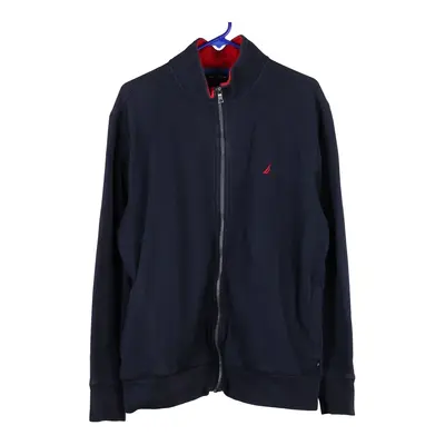Nautica Zip Up - Large Navy Cotton Blend