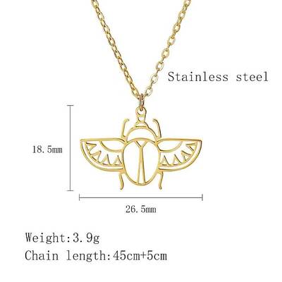 Stainless Steel Geometric Artistic Hollow Animal Pendant Necklaces