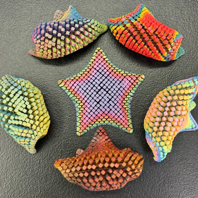 Articulating Chubby Starfish Fidget - Chubby Starfish Shape, Colorful Design, Flexible Fidget for Stress Relief and Relaxatio...