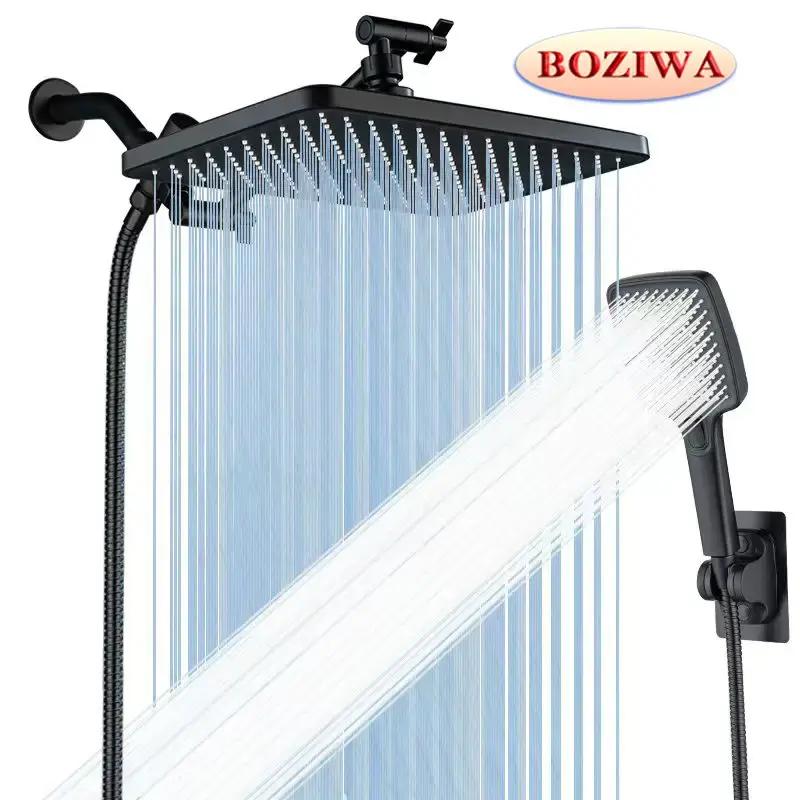 11.8 inch high pressure rain shower head, dual showerhead combo with 3-mode handheld spray, 9.65\