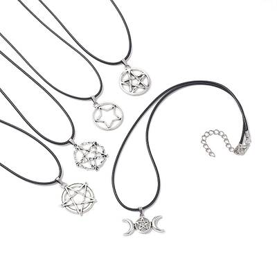 Witch Pentagram Alloy Pendants Necklaces