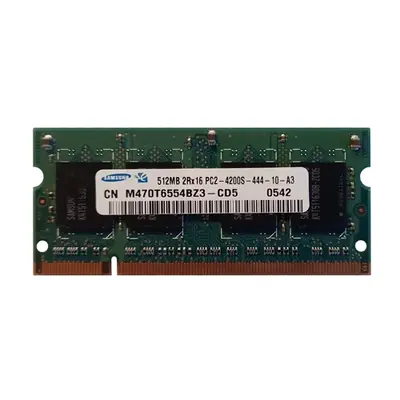 Samsung M470T6554BZ3-CD5 | 512MB DDR2-533MHz PC2-4200 Non-ECC Unbuffered SODIMM CL4 2Rx16 1.8V 200-Pin Memory Module