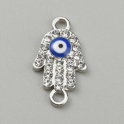 Alloy Evil Eye Enamel Link Connectors